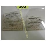 GROUP OF 4 CONFEDERATE STATES OF AMERICA WAR BONDS