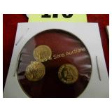 GROUP OF 3 MINIATURE 2K GOLD MAXIMILIAN