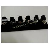 GROUP OF 6 LADIES STERLING SILVER RINGS