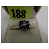 LADIES STELRING SILVER RING WITH BLUE SAPPHIRE