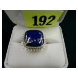 LADIES STERLING SILVER LAPIS RING