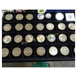 TRAY OF ASSTD COINS AND MEDALLIONS