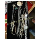 TRAY OF ASSTD JEWELRY AND PINS