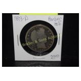 US 1893-P BARBER SILVER HALF DOLLAR