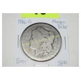 US 1886-O ERROR MORGAN SILVER DOLLAR, ROTATED