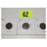 GROUP OF 3 HIGH QUALITY CIVIL WAR TOKENS