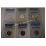 PCGS GRADED PR64, PR65 AND PR66 - 1942 SIX COIN