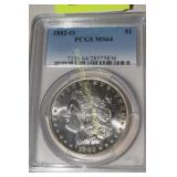 PCGS GRADED MS64 1886-O MORGAN SILVER DOLLAR