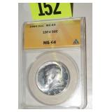 ANACS GRADED MS64 - 1964 KENNEDY HALF DOLLAR