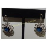 LADIES STERLING SILVER AND BLUE SAPPHIRE