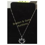 LADIES STERLING SILVER AND BLUE SAPPHIRE