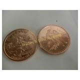 GROUP OF 10 ONE OZ COPPER ROUNDS FEATURING
