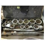 USED PITTSBURG 1" SOCKET SET, 11/16" TO 3/8"