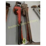 GROUP OF FOUR 24" PIPE WRENCHES