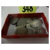 GROUP OF 22 MERCURY DIMES AND 4 V-NICKELS