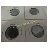 GROUP OF 4 GERMAN WWII COINS WITH SWASTICAS