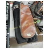 GROUP OF 2 PORTABLE FOLDING CHAIRS AND GUN CASE