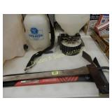 GRUBBING HOE, AX AND CROWBAR