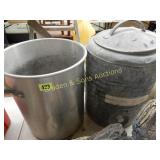 ALUMINUM COOK POT AND GALVANIZED WATER