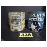 (2) 1 Gal Oysters Cans,