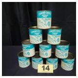 (10)  Clements-Copsey's 1 pt Oysters Cans,