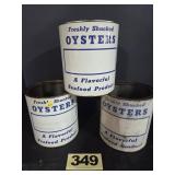 (3) 1 Gal Oysters Cans,