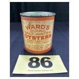 1 Pt Ward's Salt Water Oysters Can, Crisfield,