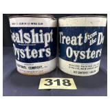 (2) 1 Gal Oysters Cans,