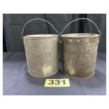 (2) 1 Gal Sun Brand Oysters Bail Cans,