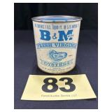 1 Pt B&M Fresh Virginia Oysters Can,