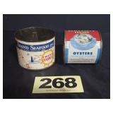 1 Lb Crab Meat & 12 Oz Frozen Oysters Cans,