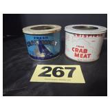 (2) 1 Lb Crab Meat Cans,