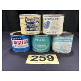 (5) 12 Oz Oysters Cans,