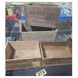 (4) Wooden Boxes, Asst Sizes,
