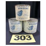 (3) 12 Oz Oyster Cans,