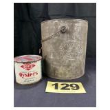 1 Gal Bail & 12 Oz Booth Oysters Cans,