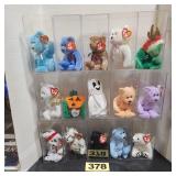 (15) Beanie Babies, (in plastic boxes)