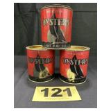 (3) 1 Pt Oysters Cans, (VA)