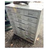 Metal Cabinet, (missing 1 drawer)