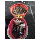 (2) Buckets of Nails, Misc Hardware, etc