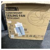 Flush Mount Ceiling Fan w/Light,