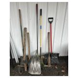 Asst of Hand Tools-Shovel, Rake, Log Hook, etc