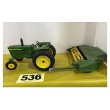 JD 2020 Tractor, Haybine, 1/16 scale, die cast