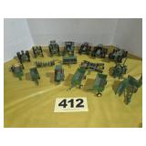 JD Tractors & Implement Lot, 1/64 scale, die cast