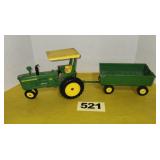 JD 4010 Tractor w/Wagon, 1/16 Scale,