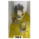 (3) Nascar Mugs, Nascar Ice Bucket,