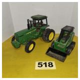 JD Skidloader, JD Cab Tractor, 1/16 Scale,