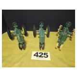 (3) JD Tractor, 1/16 scale, die cast.