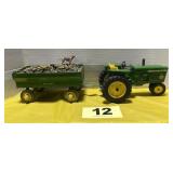 John Deere 3010 Tractor w/Gravity Wagon, 1/16 Sc