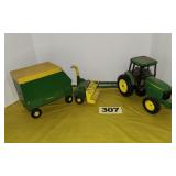 JD 7610 Tractor w/Forage Cutter & Wagon, 1/16 sc,
